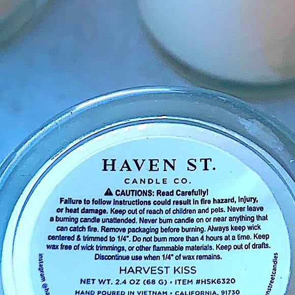 HAVEN STREET CANDLE HARVEST KISS SET OF 6 GLASS VOTIVES RICHLY SCENTED NEW - Picture 7 of 7